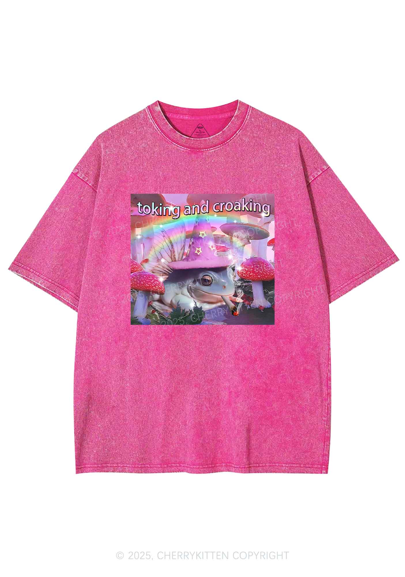 Toking Croaking Frog Y2K Washed Tee Cherrykitten