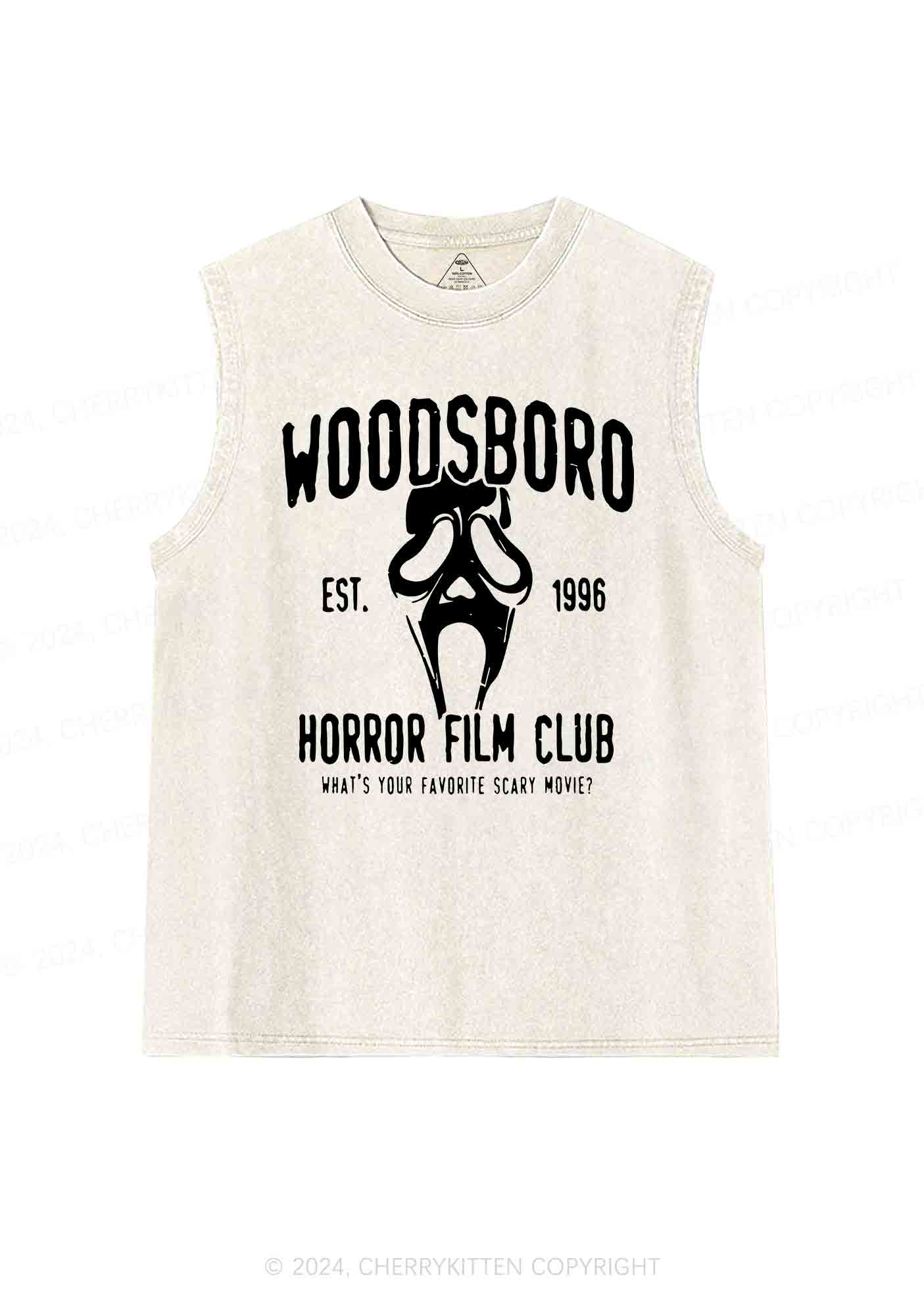 Horror Film Club Halloween Y2K Washed Tank Cherrykitten