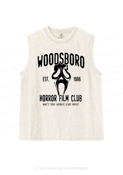 Horror Film Club Halloween Y2K Washed Tank Cherrykitten