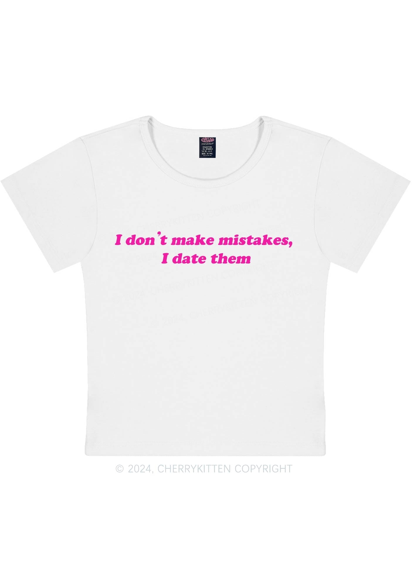 Curvy I Don't Make Mistakes Y2K Baby Tee Cherrykitten