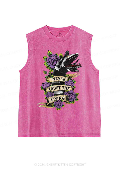 Halloween Never Trust The Living Y2K Washed Tank Cherrykitten