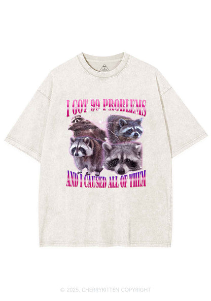 Raccoon Got Problems Y2K Washed Tee Cherrykitten