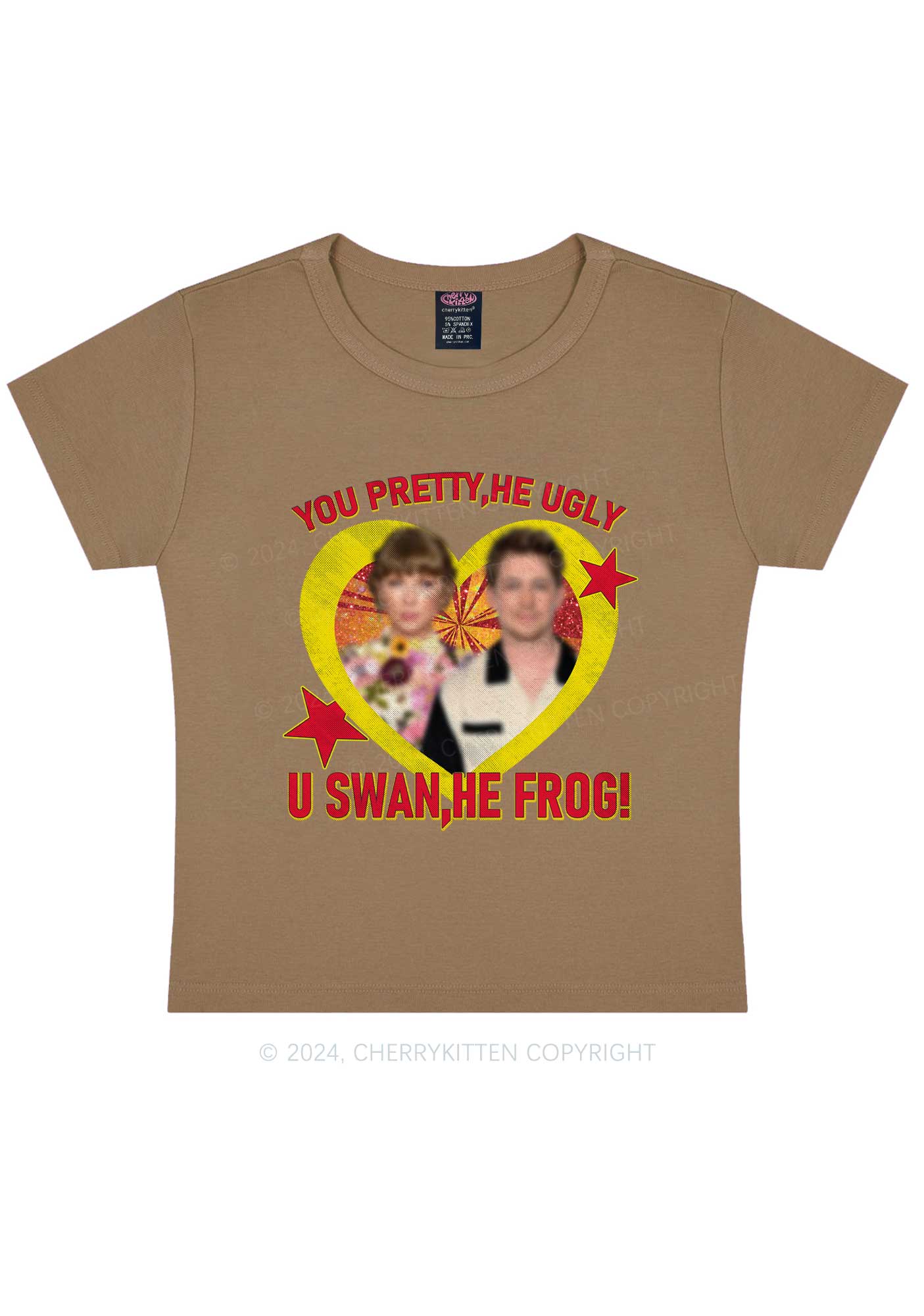 Custom Photo U Swan He Frog Y2K Baby Tee Cherrykitten