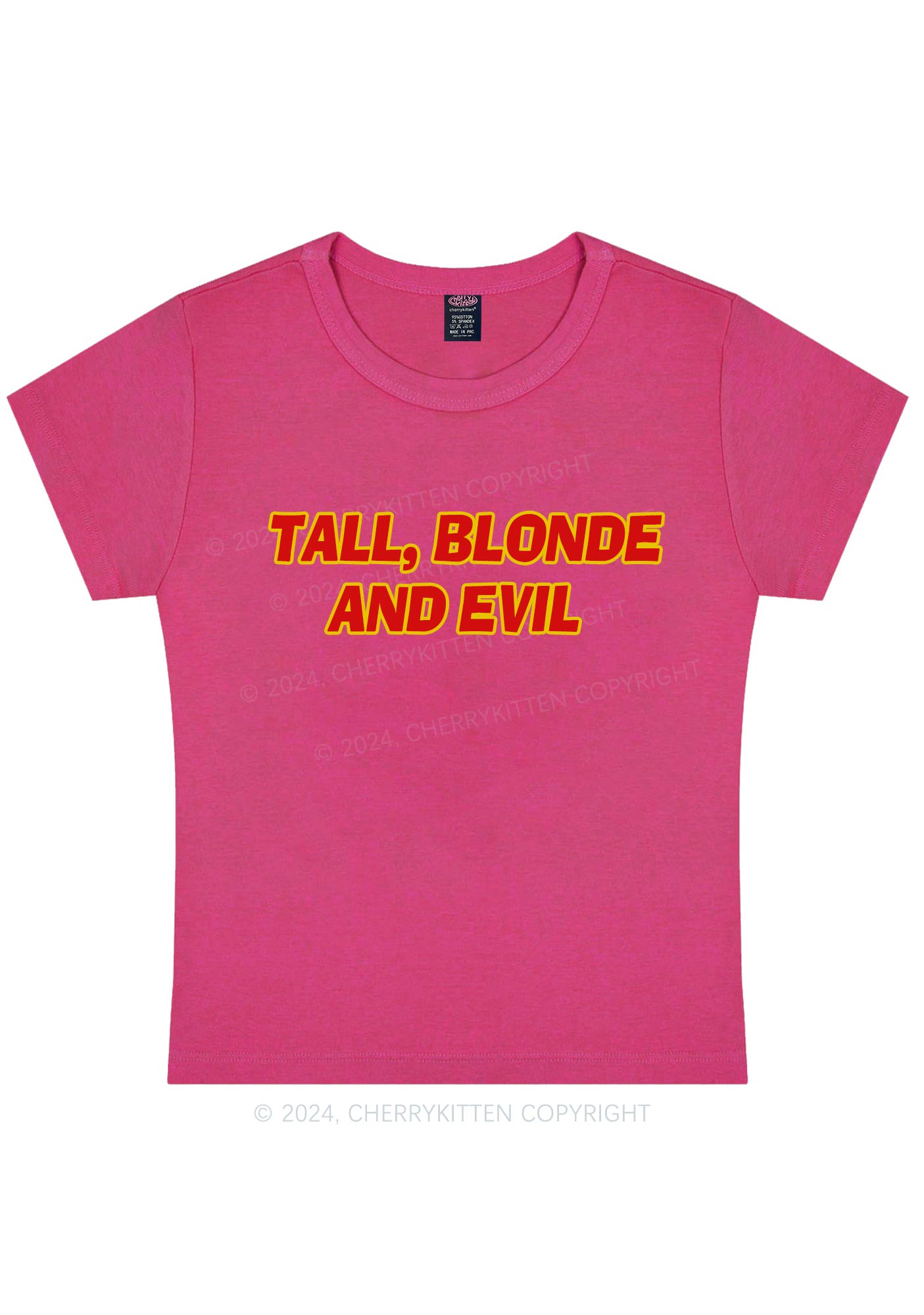 Tall Blonde And Evil Y2K Baby Tee Cherrykitten