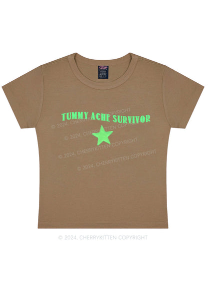 Tummy Ache Survivor Y2K Baby Tee Cherrykitten