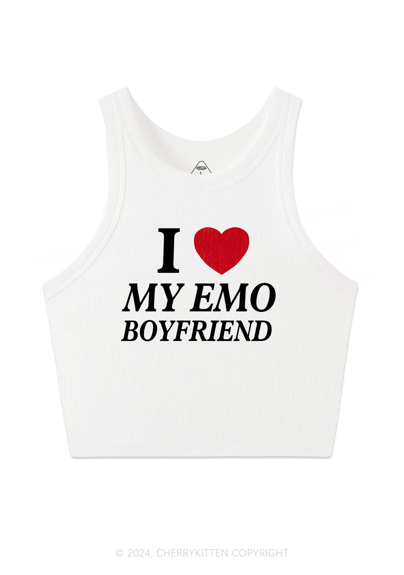 I Love My Emo BF Y2K Valentine's Day Crop Tank Top Cherrykitten