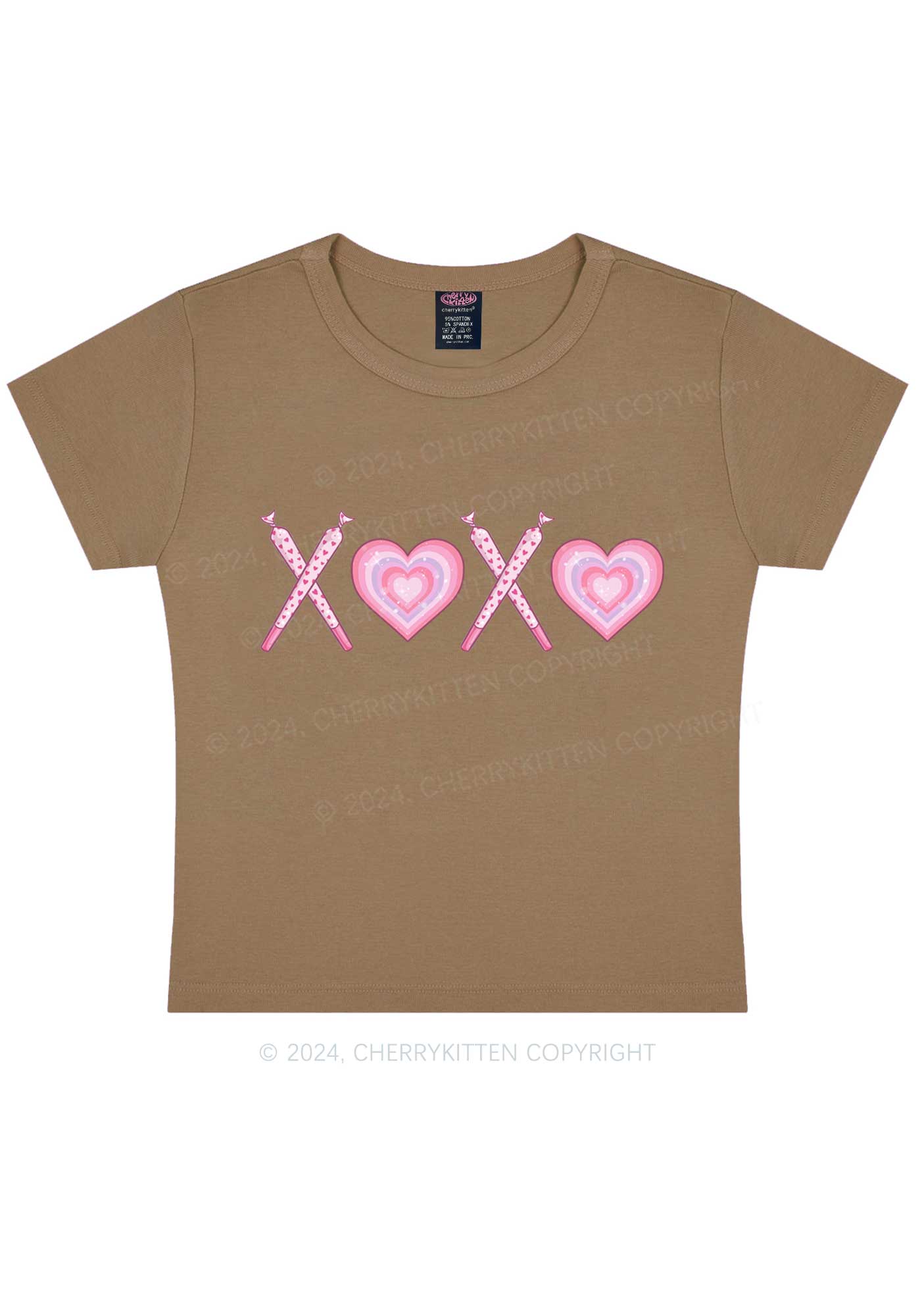 XOXO Heart Y2K Valentine's Day Baby Tee Cherrykitten