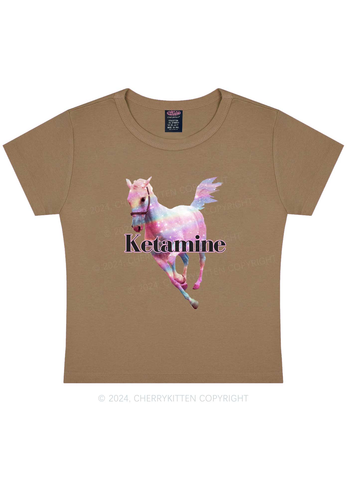 Pink Horse Y2K Baby Tee Cherrykitten