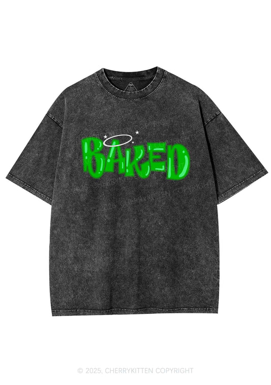 Green Baked Y2K Washed Tee Cherrykitten