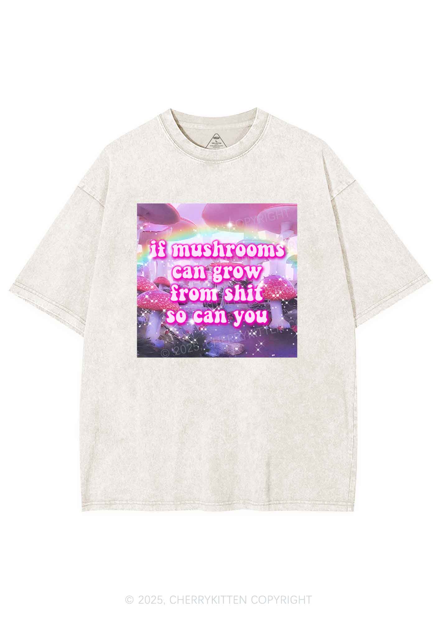 Mushrooms Grow From Shxt Y2K Washed Tee Cherrykitten