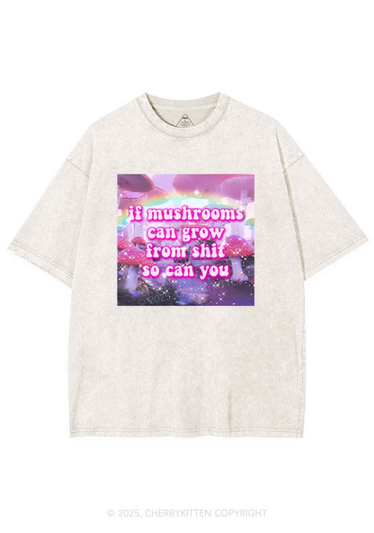 Mushrooms Grow From Shxt Y2K Washed Tee Cherrykitten