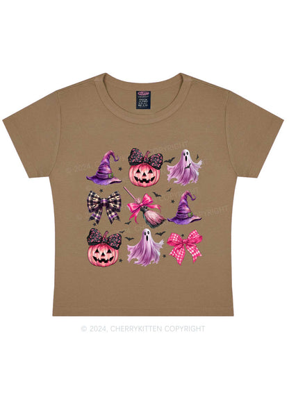 Halloween Pumpkin With Bows Y2K Baby Tee Cherrykitten