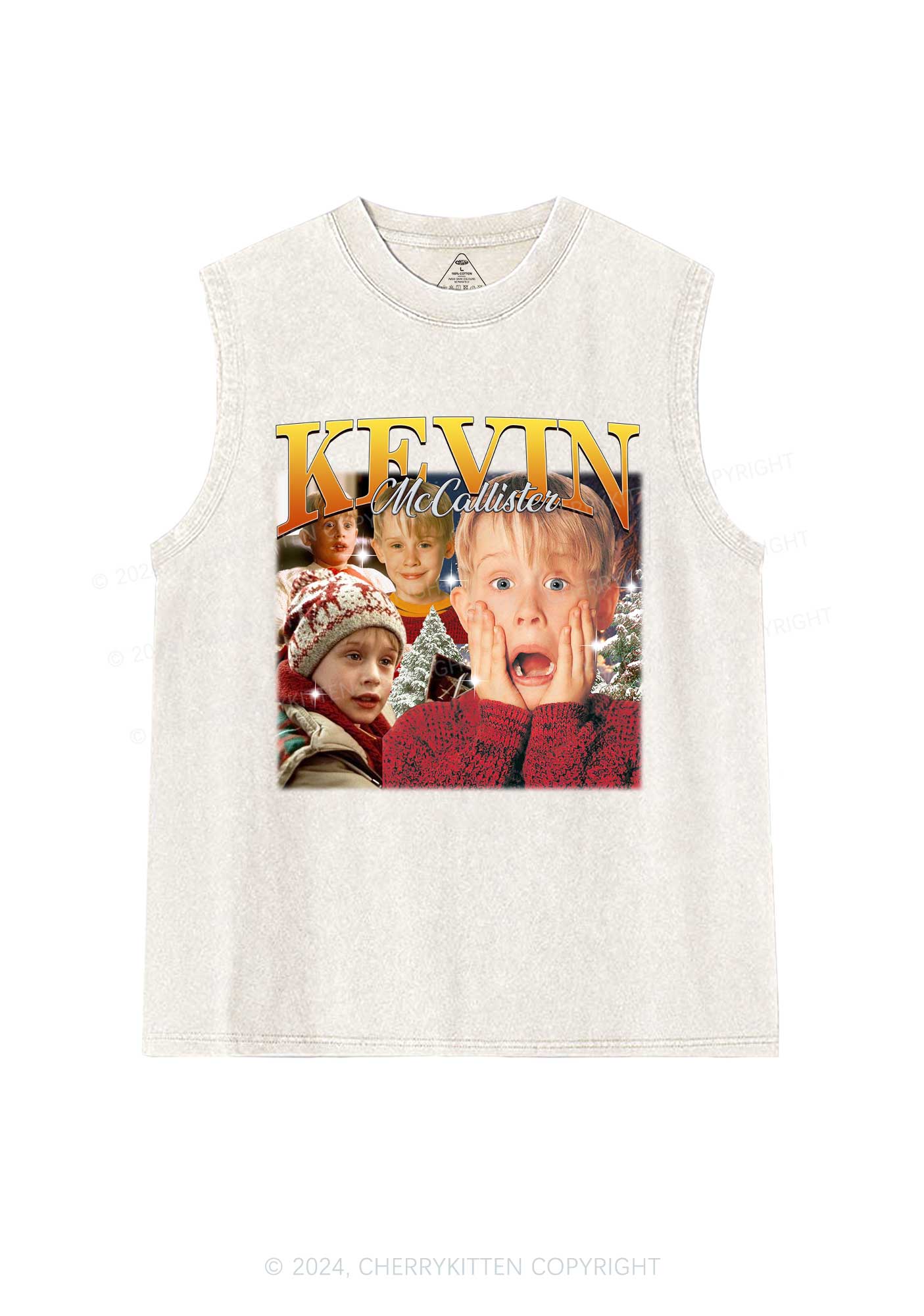 Christmas Kevin Alone Y2K Washed Tank Cherrykitten