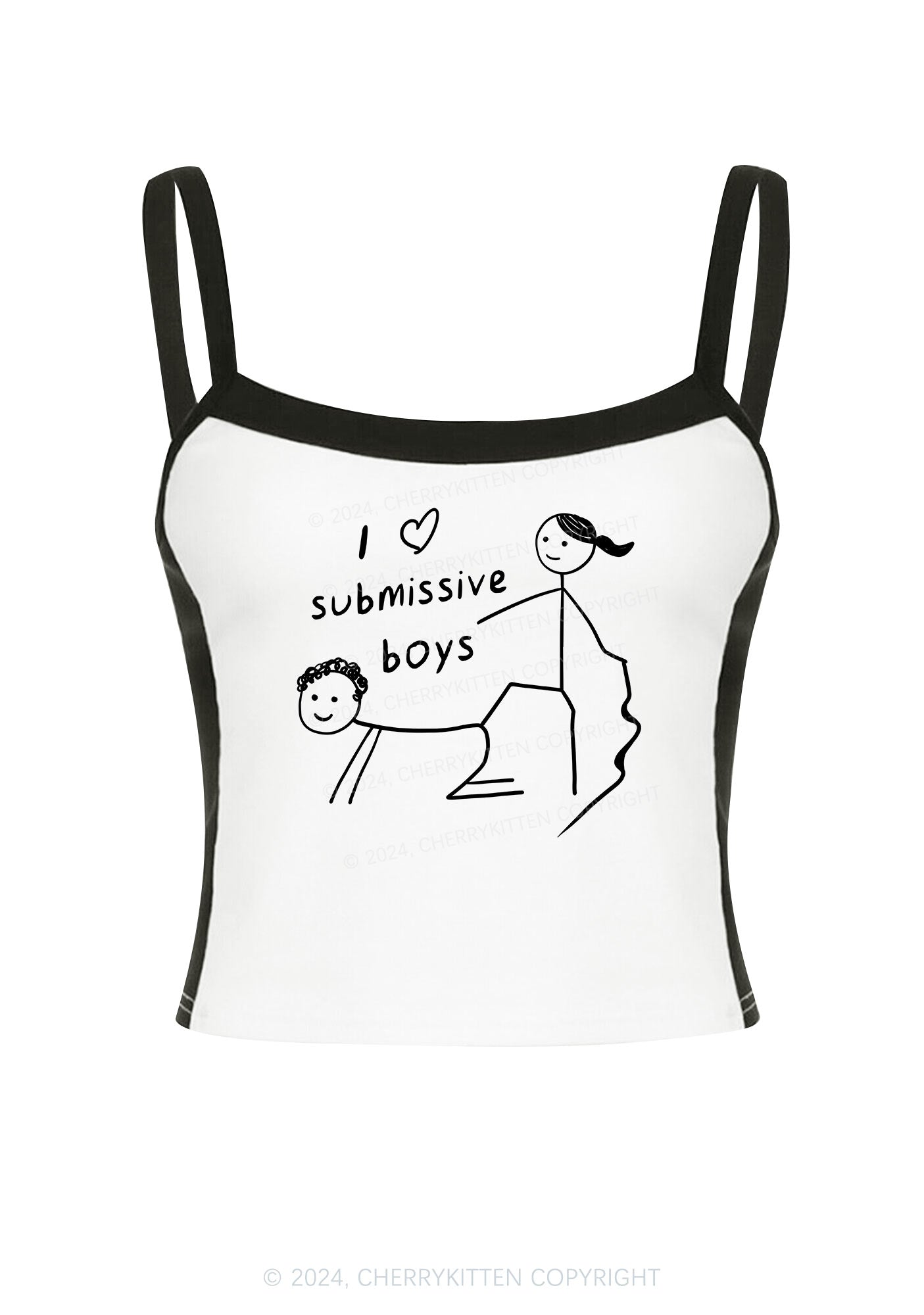 I Love S Boys Y2K Color Block Crop Cami Top Cherrykitten