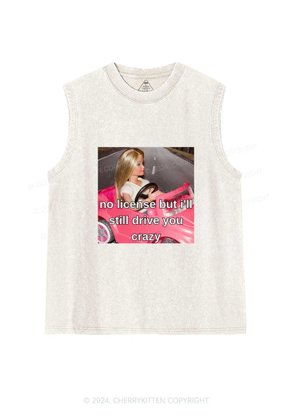 No License Drive Y2K Washed Tank Cherrykitten