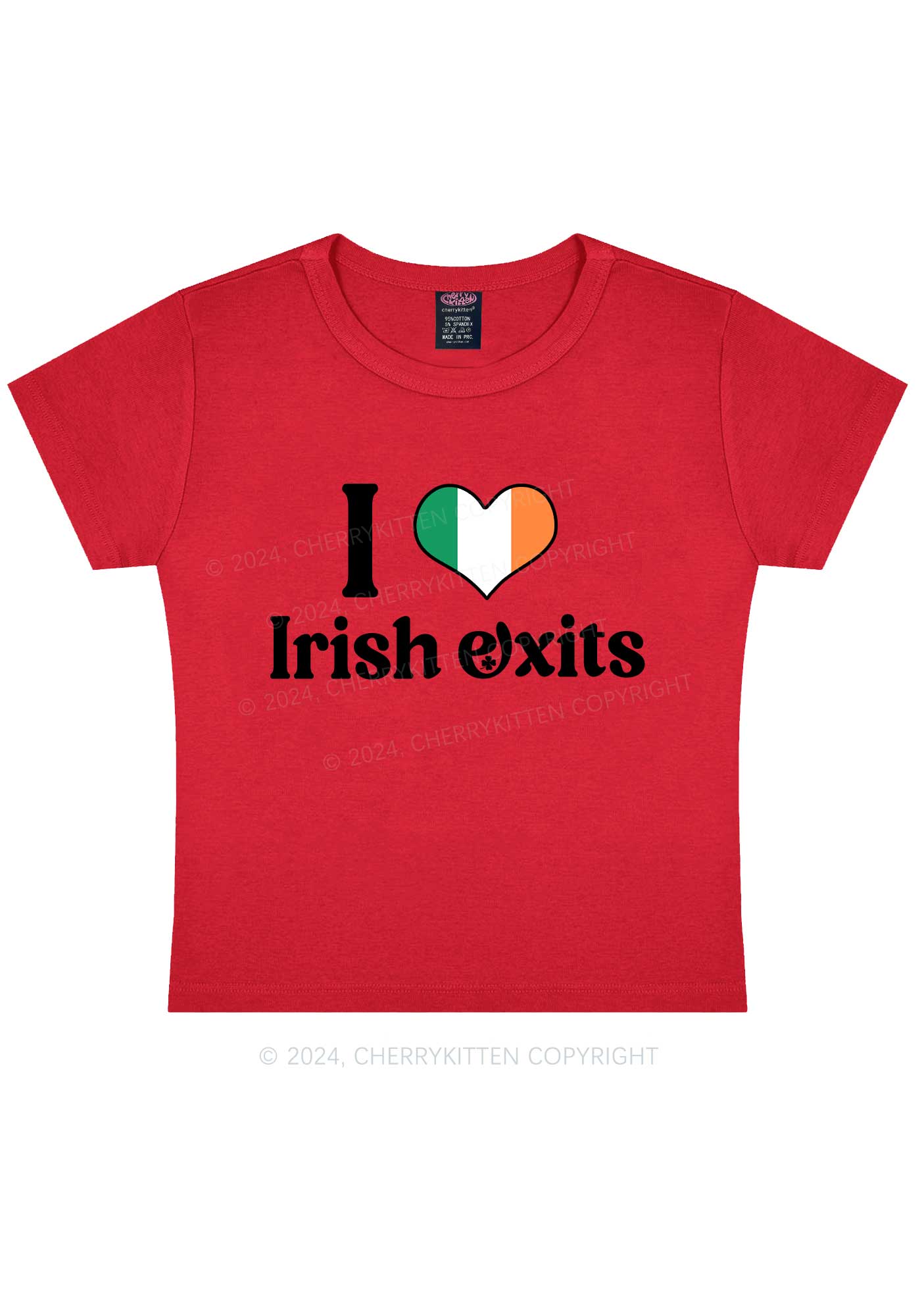 I Love Irish Exits St Patricks Y2K Baby Tee Cherrykitten