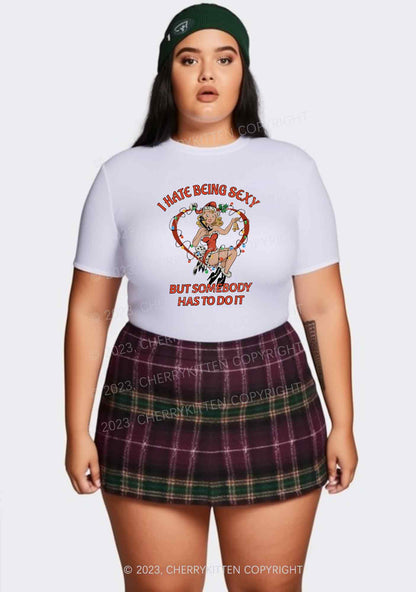 But Somebody Has To Do It Christmas Y2K Baby Tee Cherrykitten