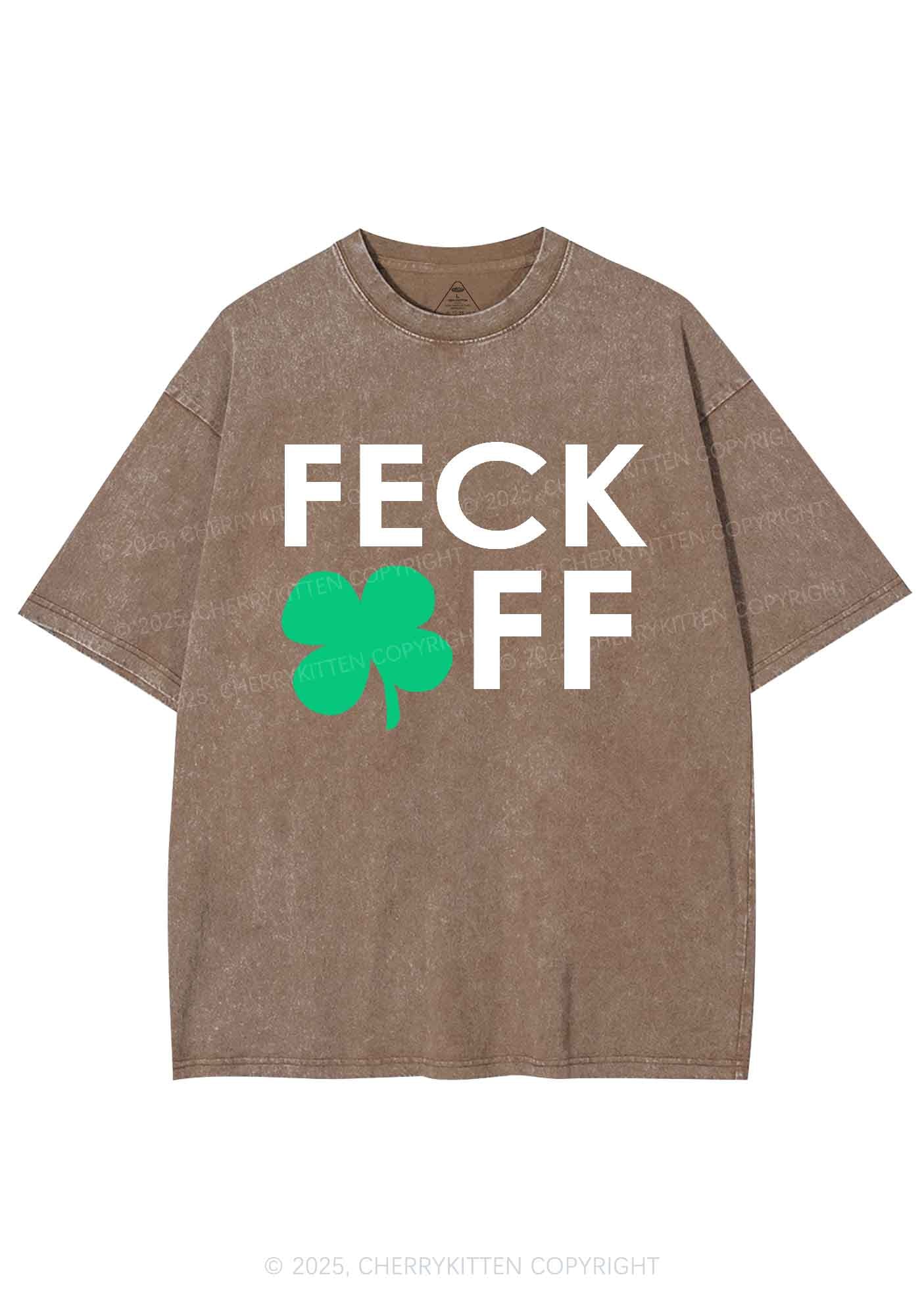 Feck Off St Patricks Y2K Washed Tee Cherrykitten