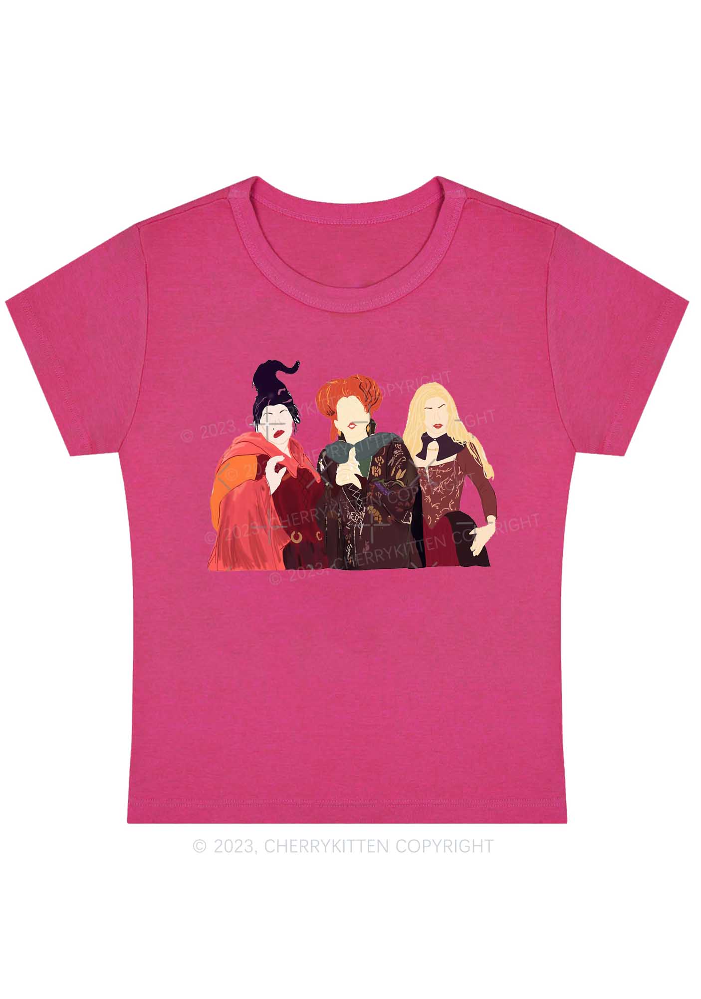 Three Witches Halloween Y2K Baby Tee Cherrykitten