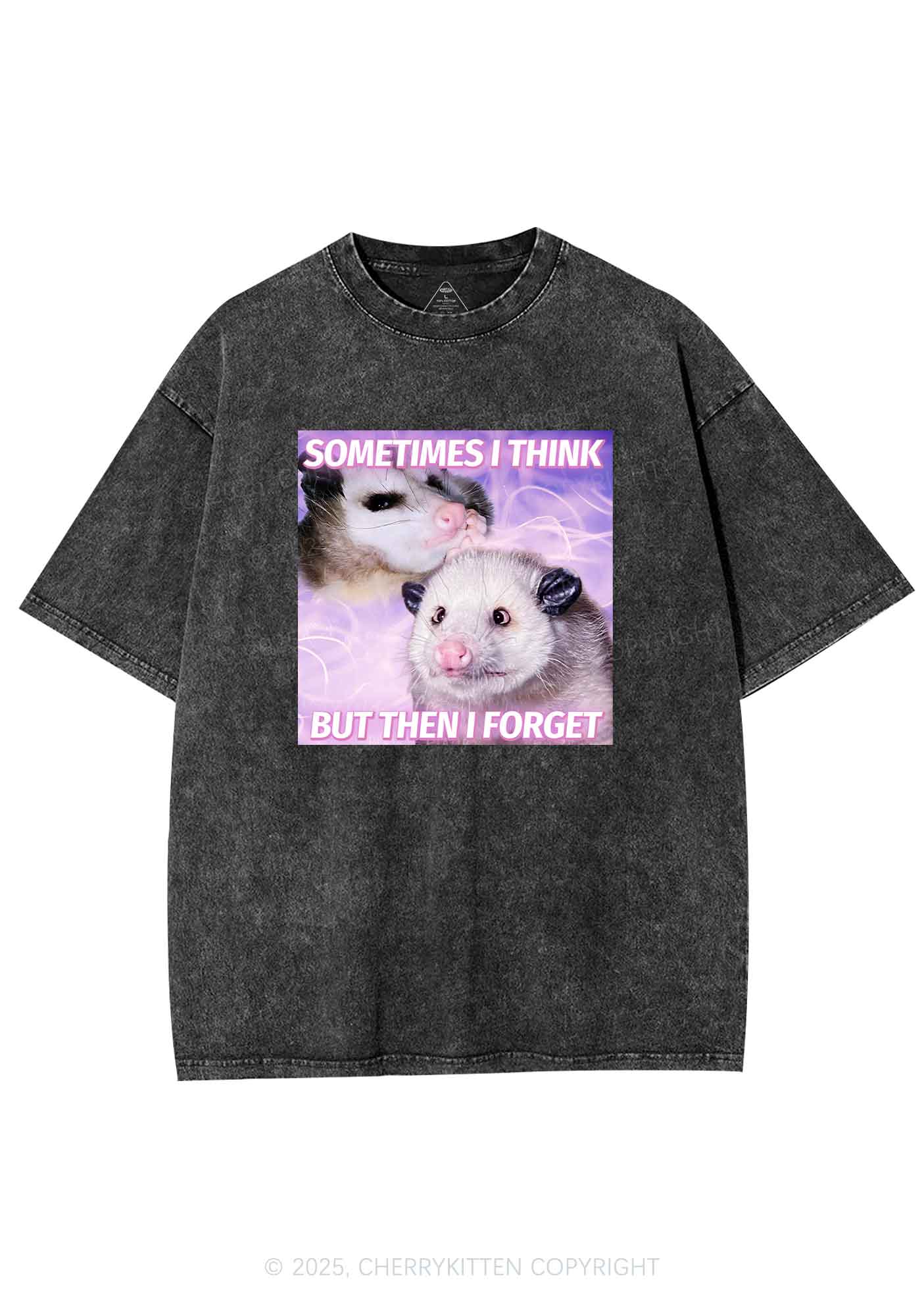 Rats Think Then Forget Y2K Washed Tee Cherrykitten