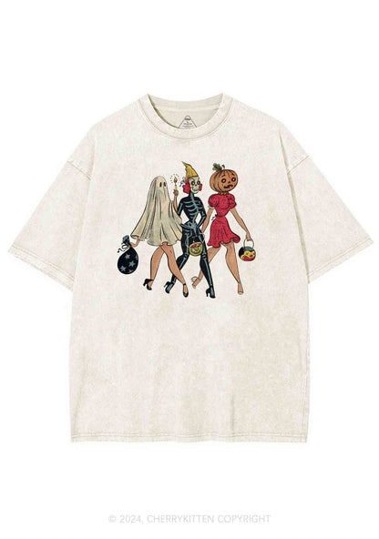 Halloween Ladies Y2K Washed Tee Cherrykitten