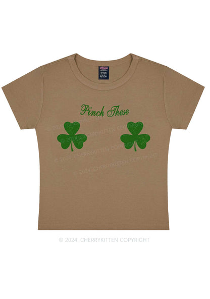 Pinch These St Patricks Y2K Baby Tee Cherrykitten