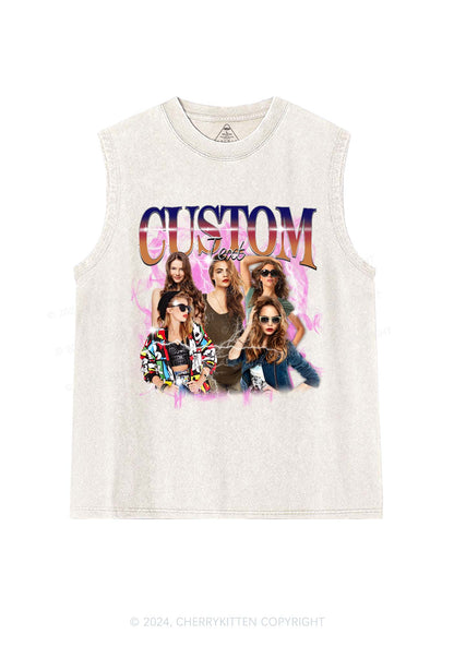 Custom Photo Vintage Y2K Washed Tank Cherrykitten