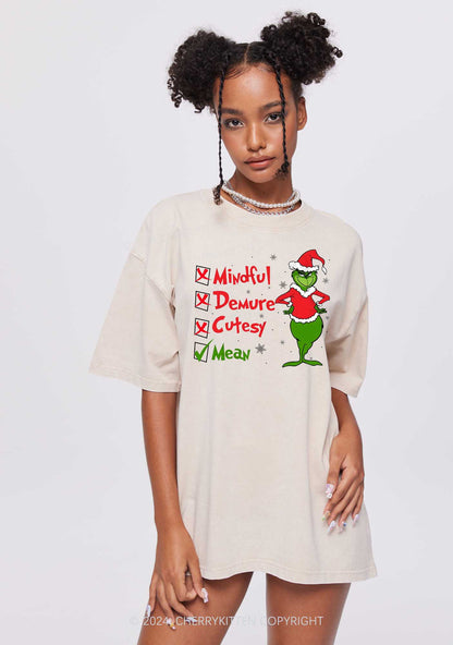 Christmas Mean Guy Y2K Washed Tee Cherrykitten