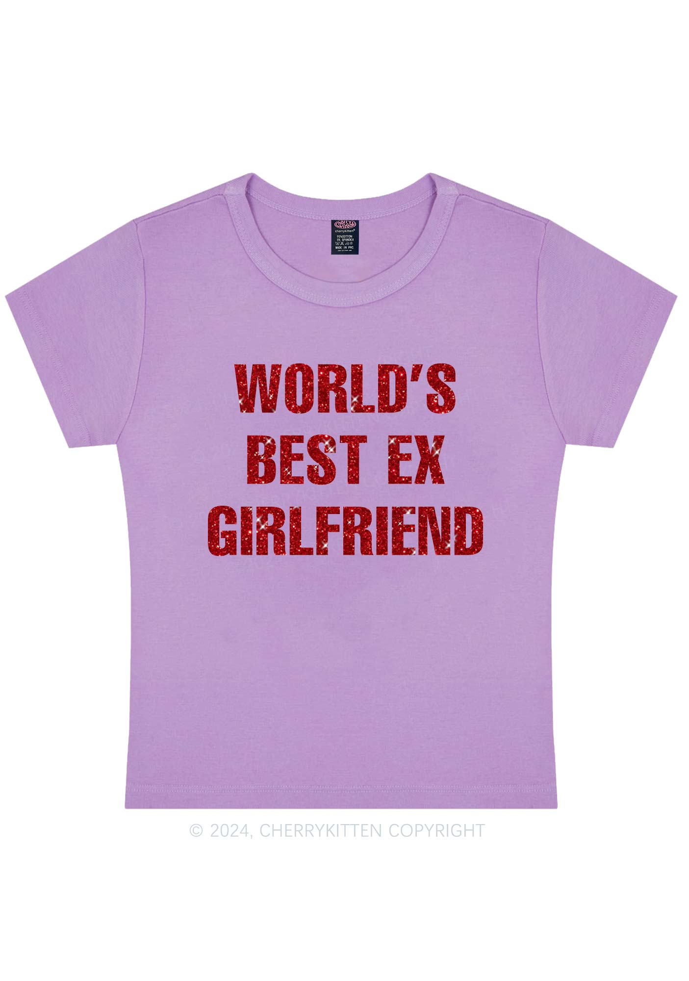 Glitter Best Ex Girlfriend Y2K Baby Tee Cherrykitten