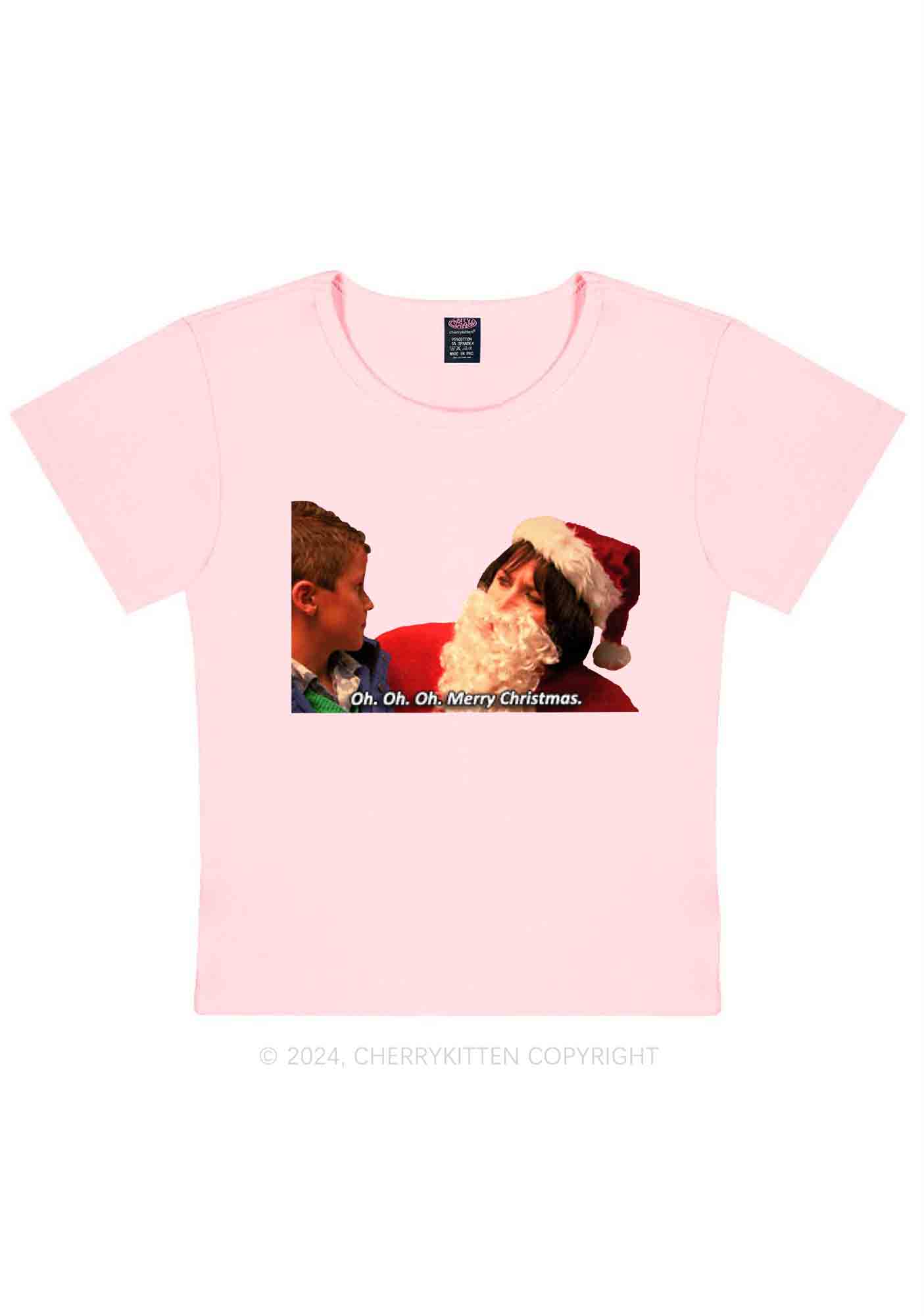 Oh Merry Christmas Y2K Baby Tee Cherrykitten