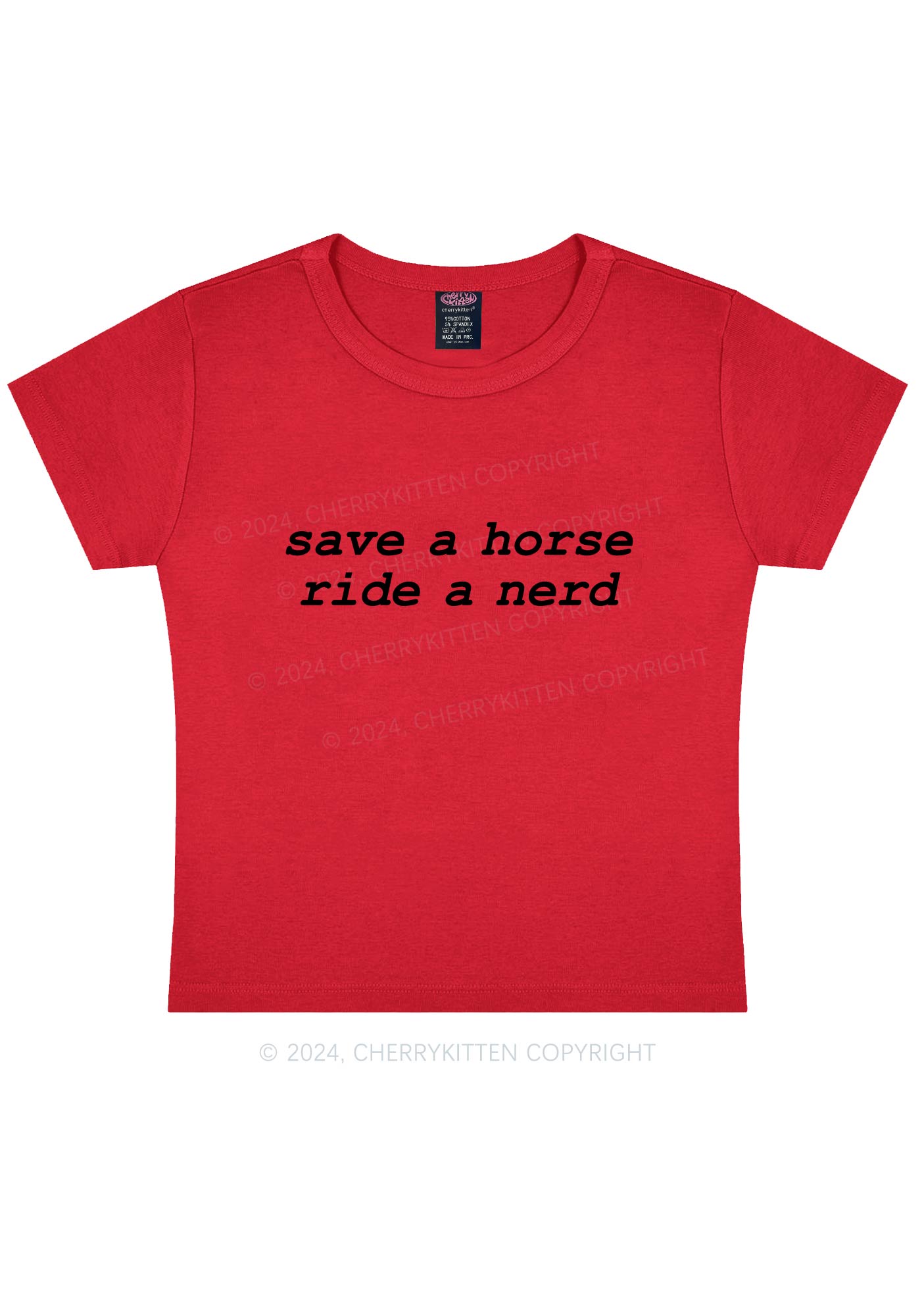 Save Horse Ride Nerd Y2K Baby Tee Cherrykitten