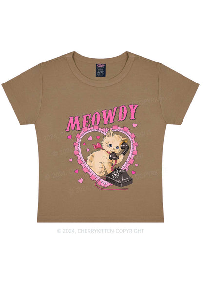 Meowdy Cat Y2K Valentine's Day Baby Tee Cherrykitten