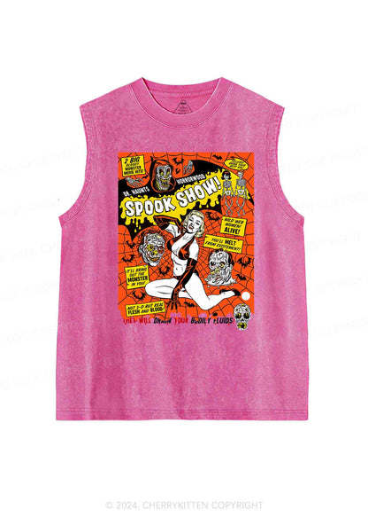 Halloween Blonde Spook Show Y2K Washed Tank Cherrykitten