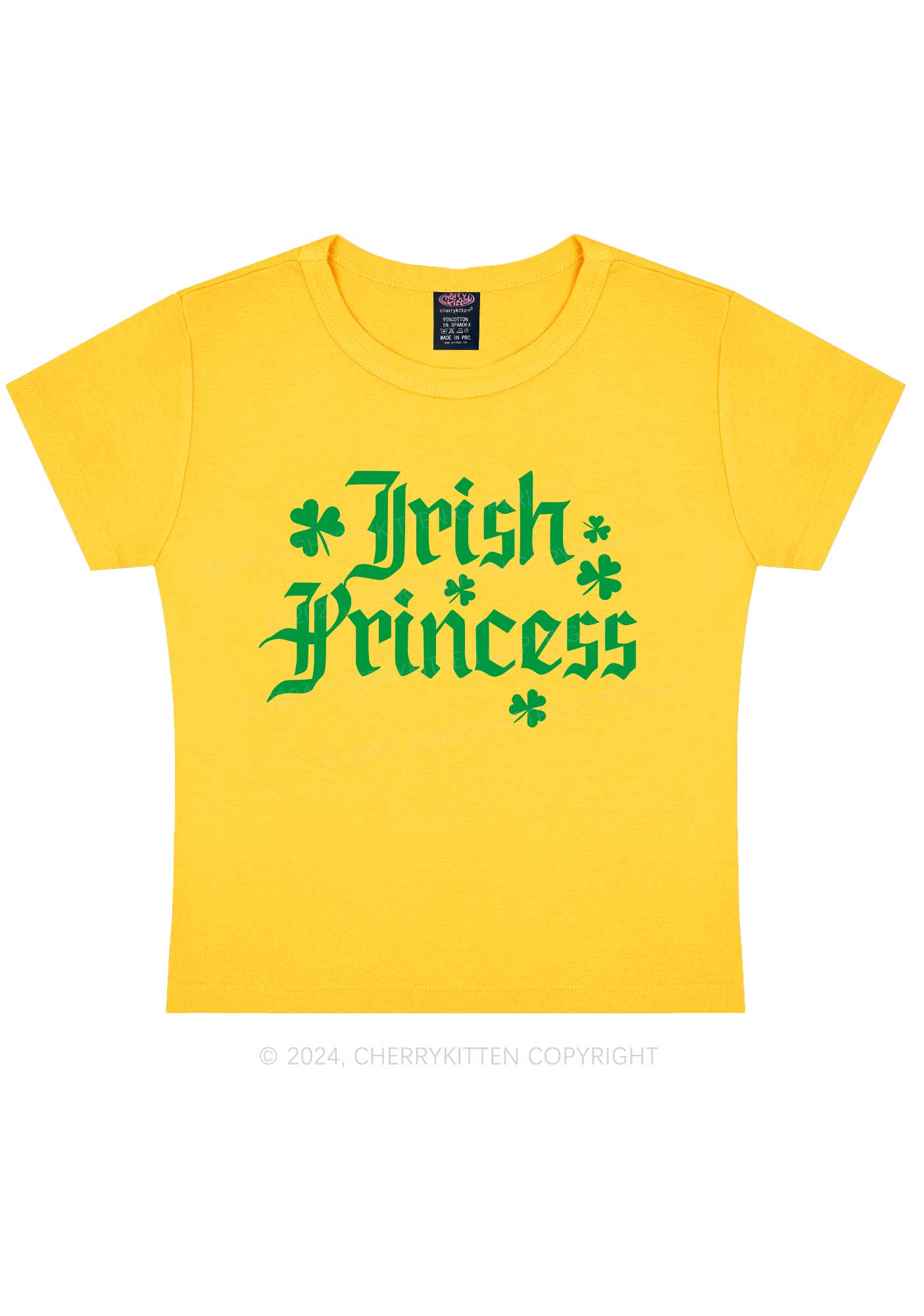 Irish Princess St Patricks Y2K Baby Tee Cherrykitten