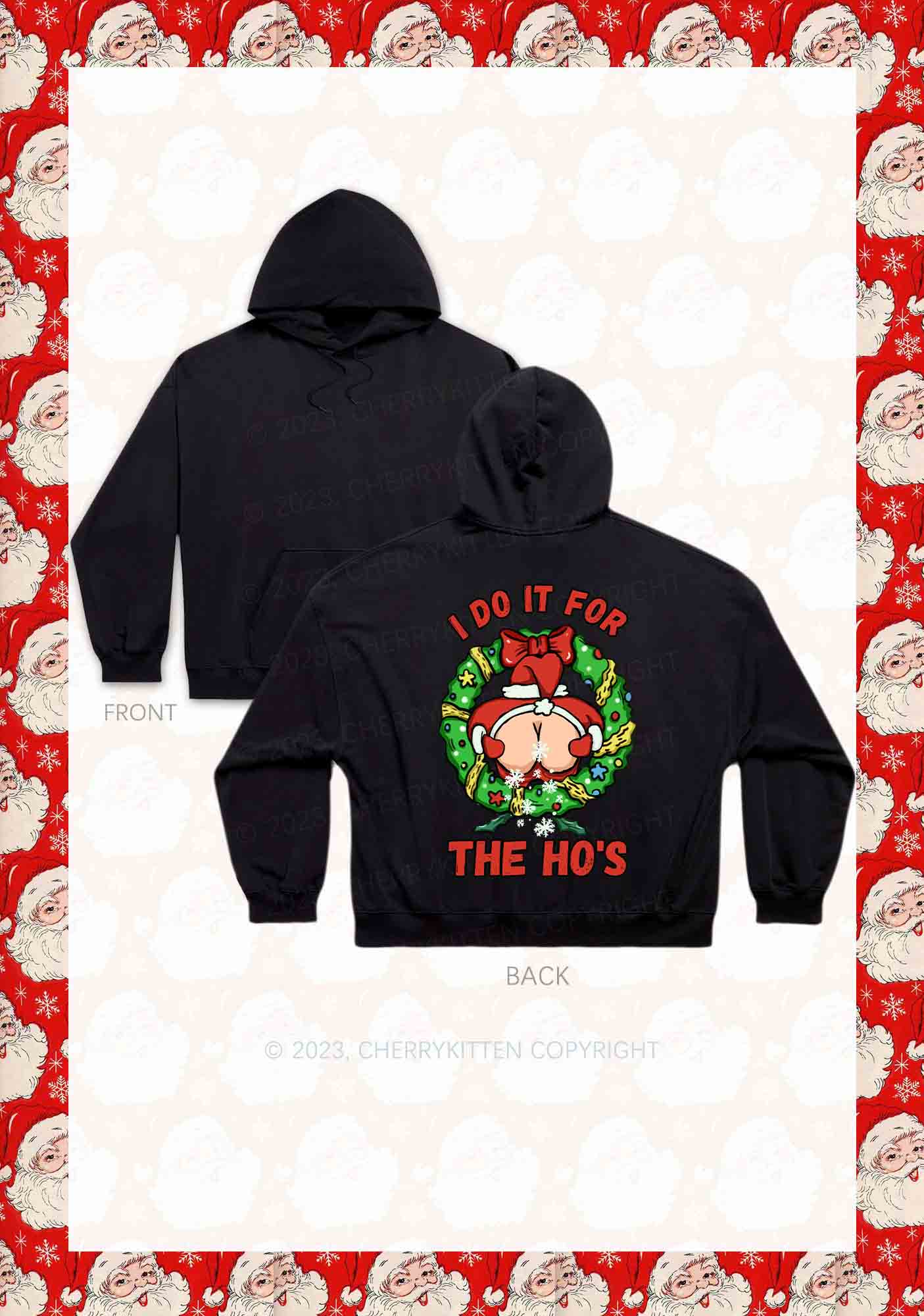 I Do It For The Christmas Wreath Y2K Hoodie Cherrykitten