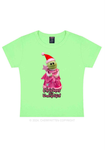 Christmas Wonderful Girl Y2K Baby Tee Cherrykitten