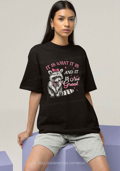 Not Great Raccoon Y2K Chunky Shirt Cherrykitten