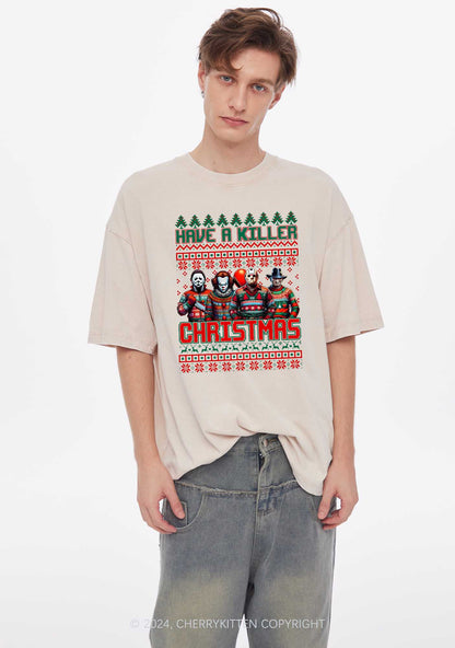 Christmas Have A Killer Y2K Washed Tee Cherrykitten