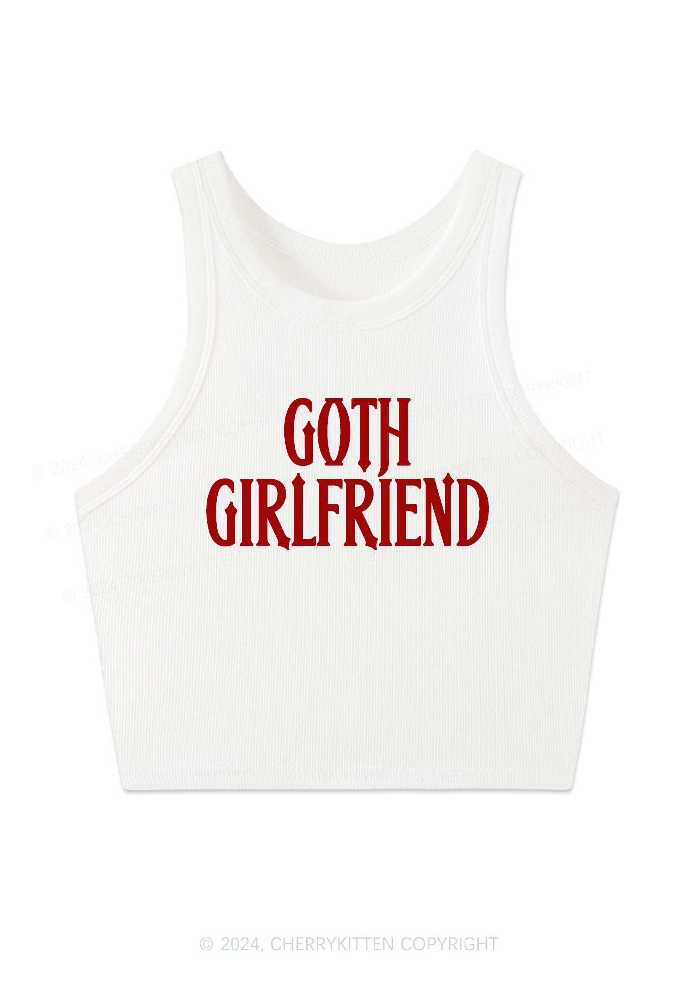 Goth Girlfriend Y2K Crop Tank Top Cherrykitten