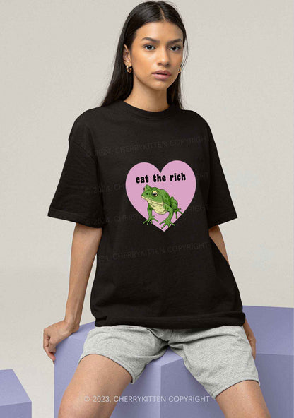 Eat The Rich Frog Y2K Chunky Shirt Cherrykitten