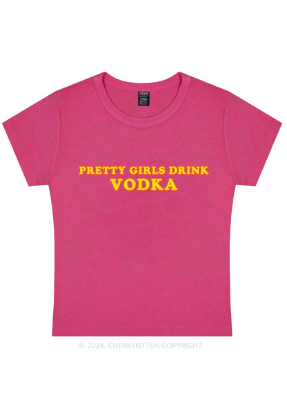 Pretty Girls Drink Vodka Y2K Baby Tee Cherrykitten