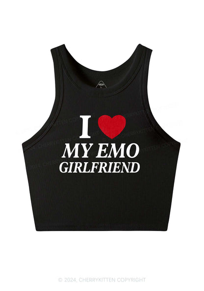 I Love My Emo GF Y2K Valentine's Day Crop Tank Top Cherrykitten