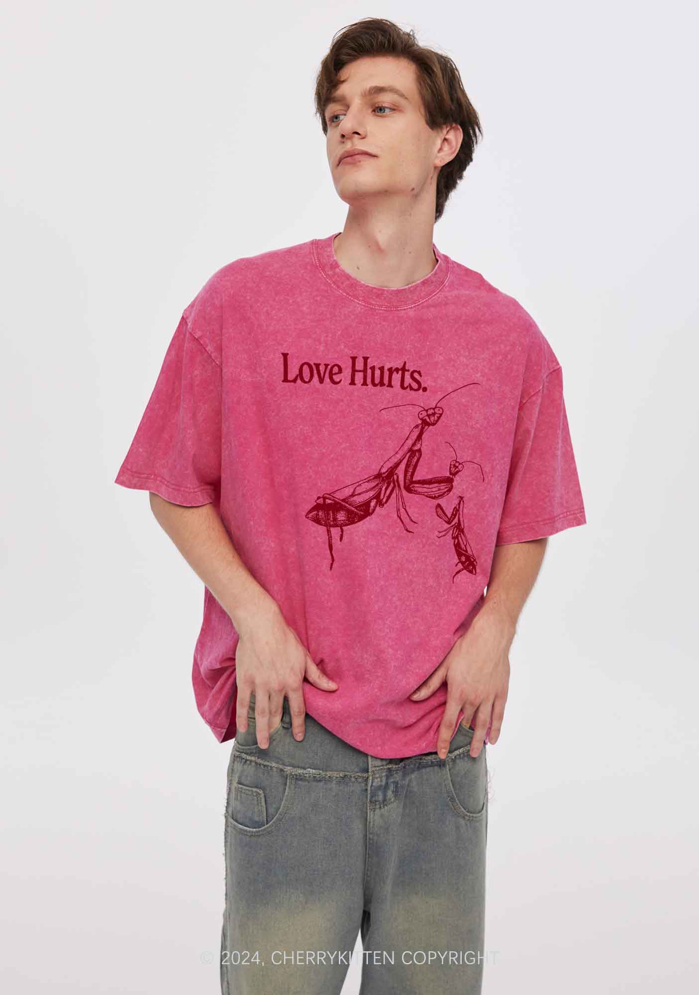 Love Hurts Y2K Valentine's Day Washed Tee Cherrykitten