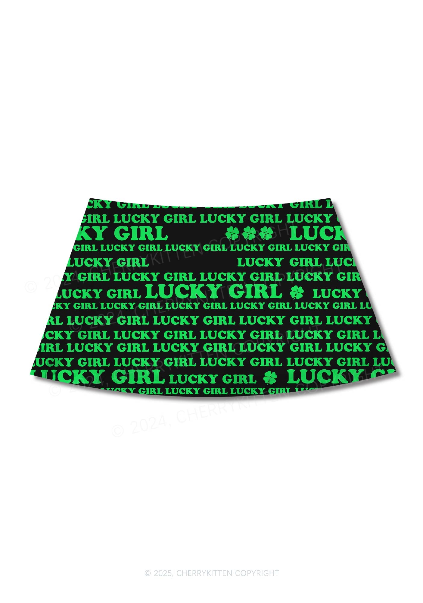 Lucky Girl Y2K Print Mini Skirt Cherrykitten