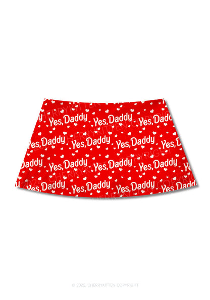 Yes Daddy Y2K Print Mini Skirt Cherrykitten