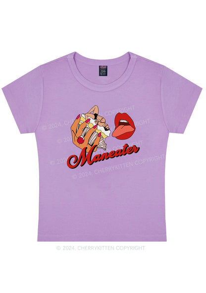 Curvy Maneater Mouth Y2K Baby Tee Cherrykitten