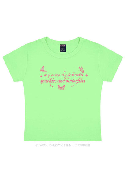 My Aura Is Pink Y2K Baby Tee Cherrykitten