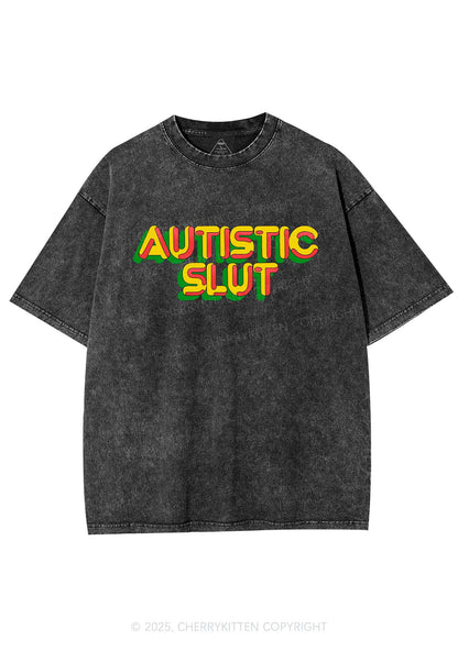 Autistic Slxt Y2K Washed Tee Cherrykitten