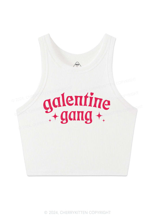 Galentine Gang Y2K Valentine's Day Crop Tank Top Cherrykitten