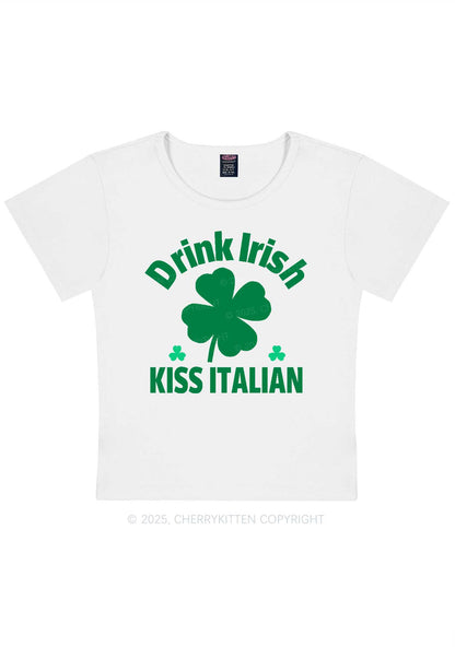 Drink Irish Kiss Italian St Patricks Y2K Baby Tee Cherrykitten